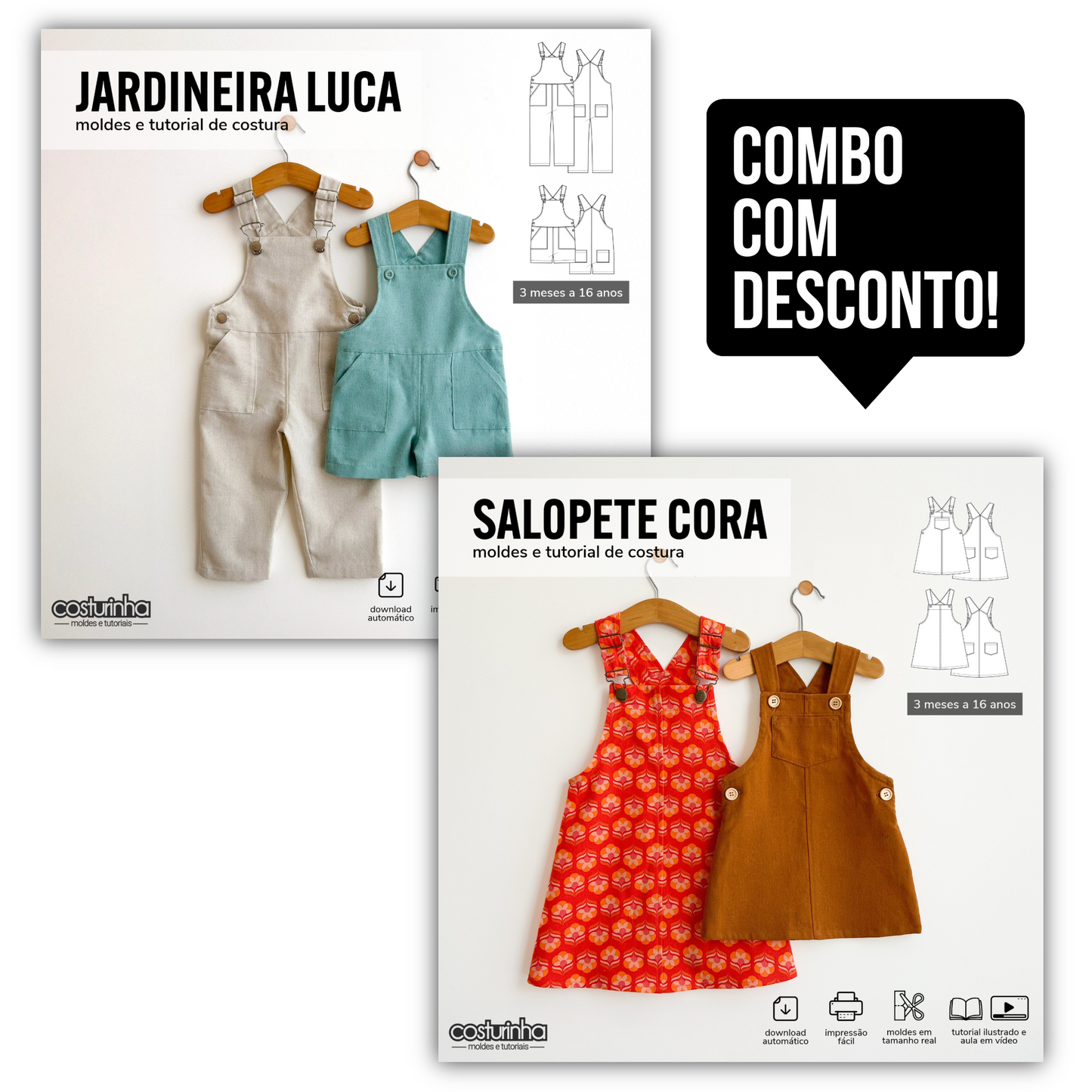 COMBO JARDINEIRA LUCA + SALOPETE CORA
