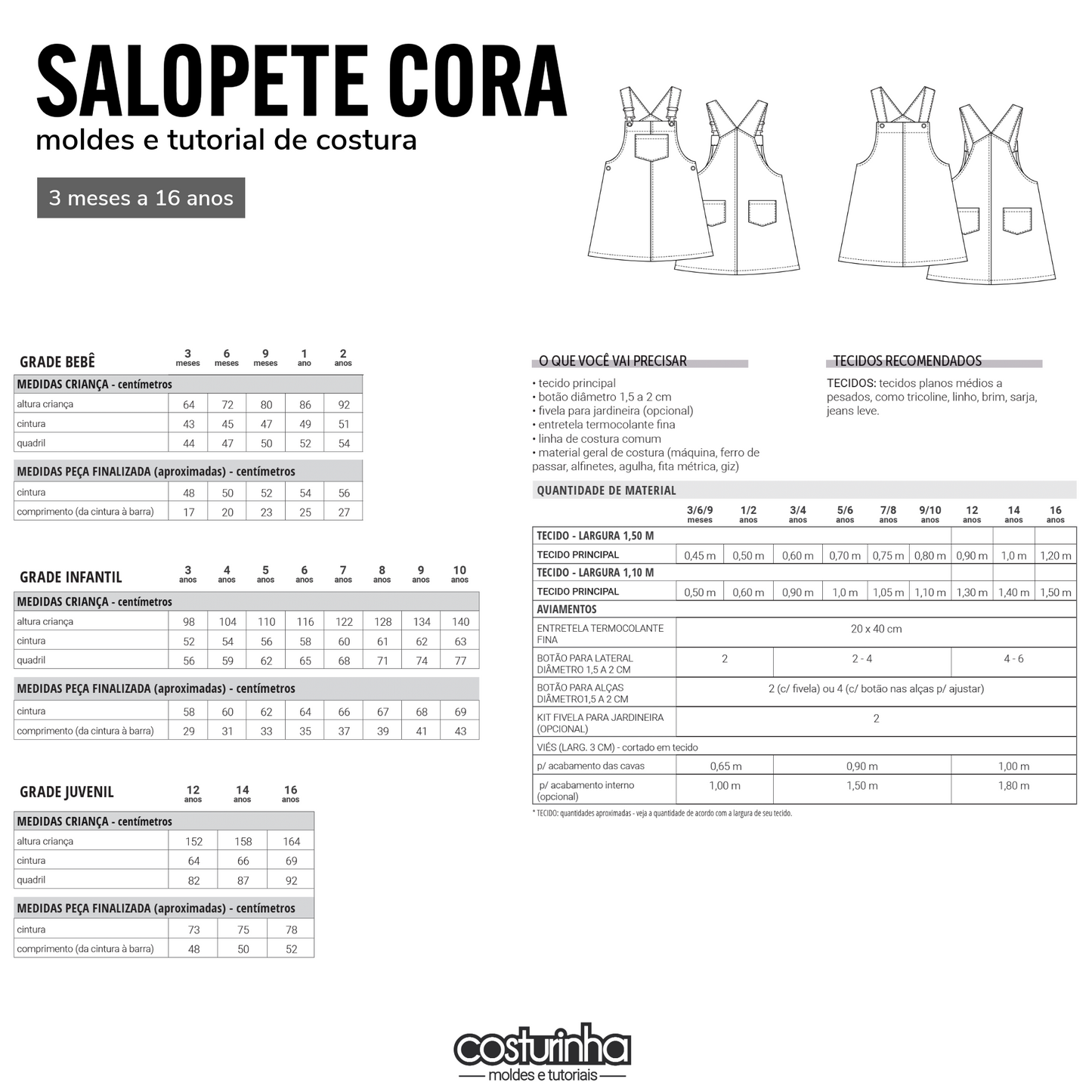 COMBO JARDINEIRA LUCA + SALOPETE CORA