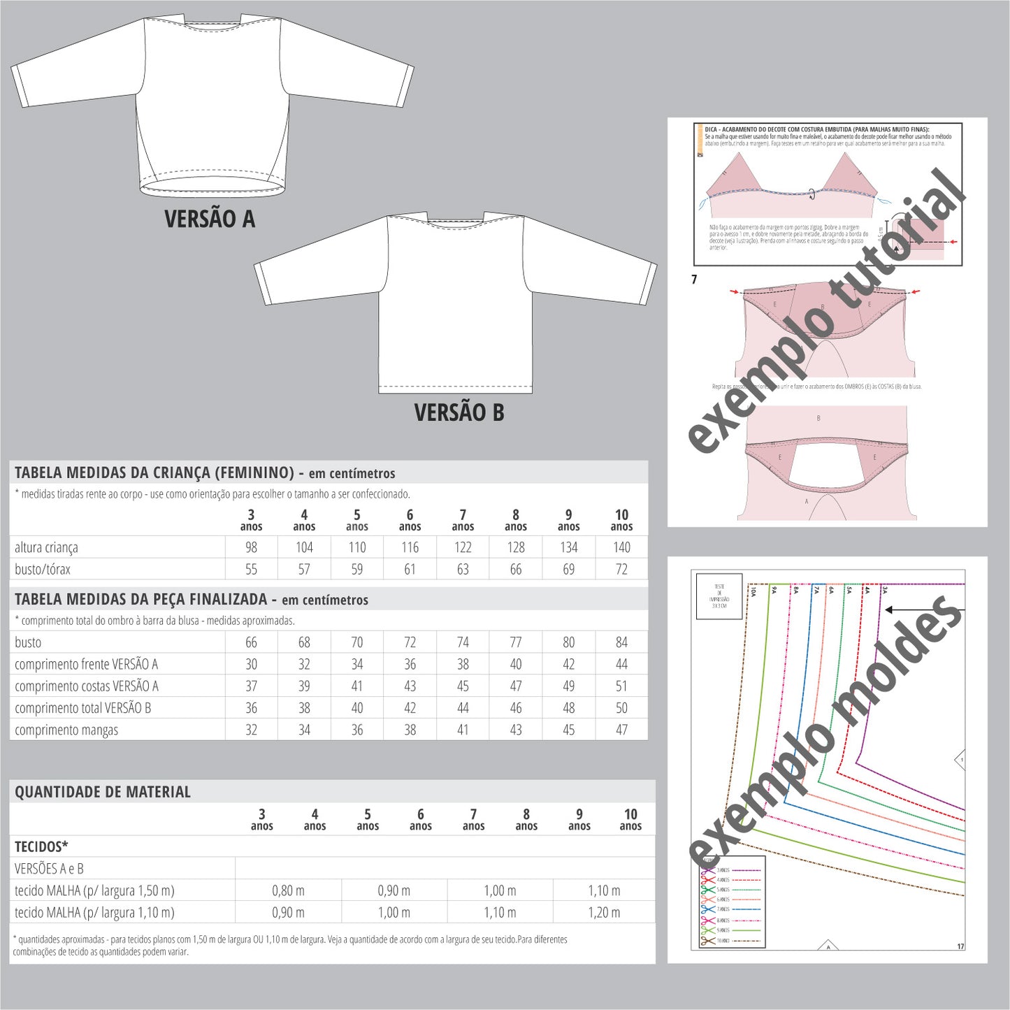 Blusa MARIANA infantil - moldes e tutorial