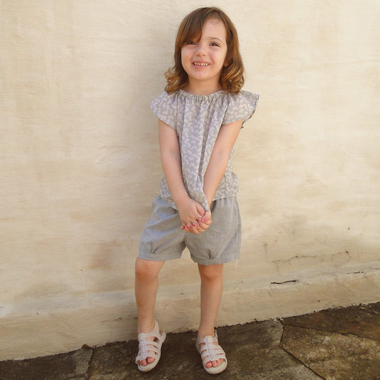 Molde e passo a passo de costura em PDF para short infantil