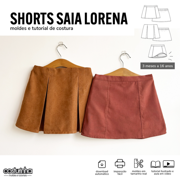 SHORTS SAIA LORENA - moldes e tutorial