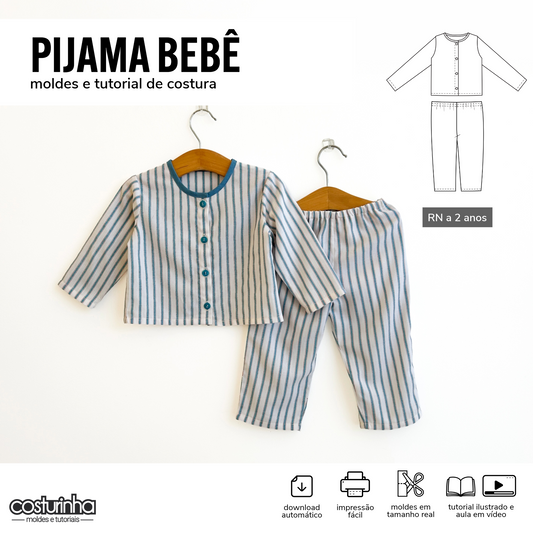 PIJAMA BEBÊ - moldes e tutorial
